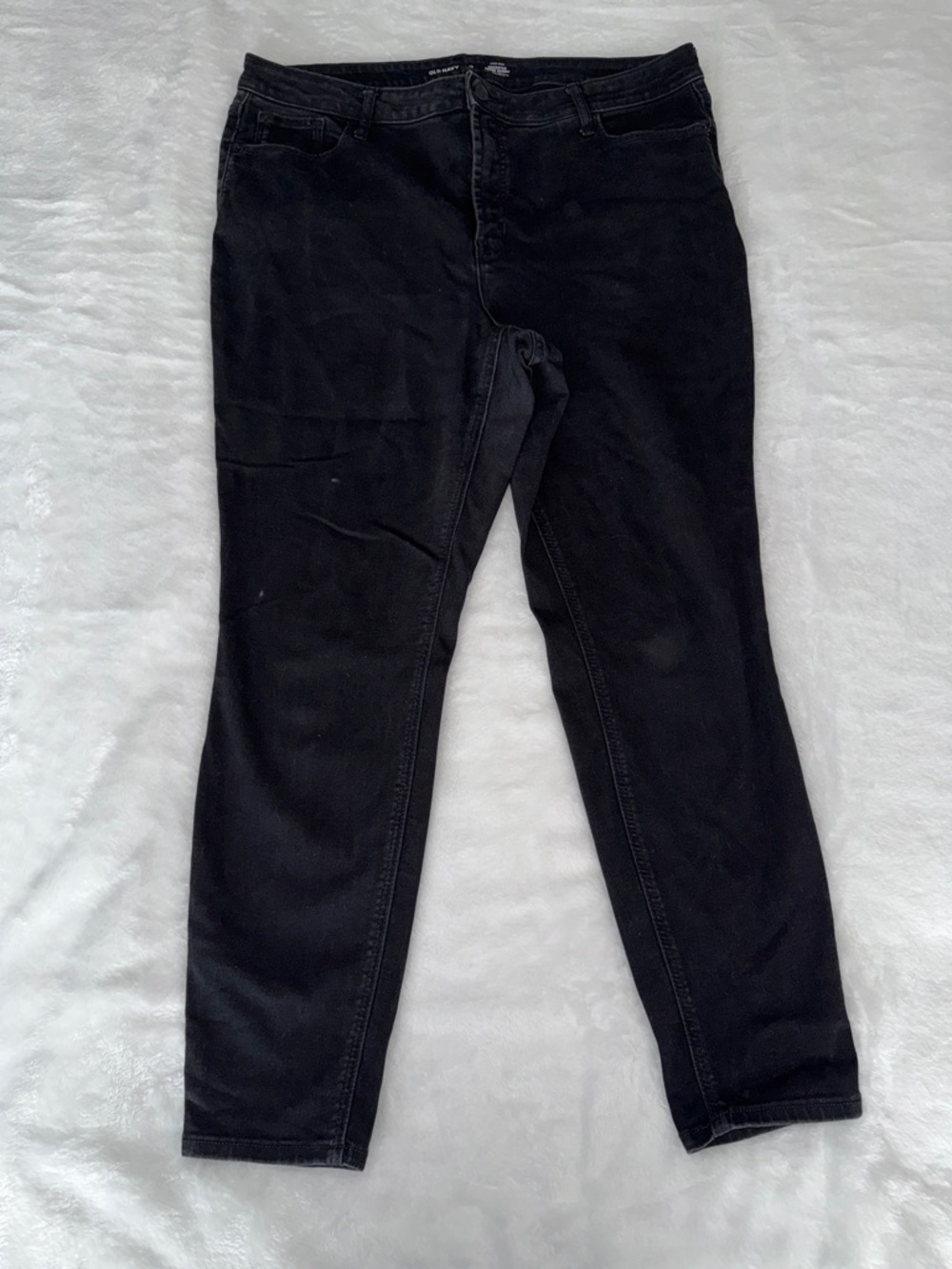 Old Navy Rockstar Super Skinny Jeans Size 18 High Rise Black Stretch Denim